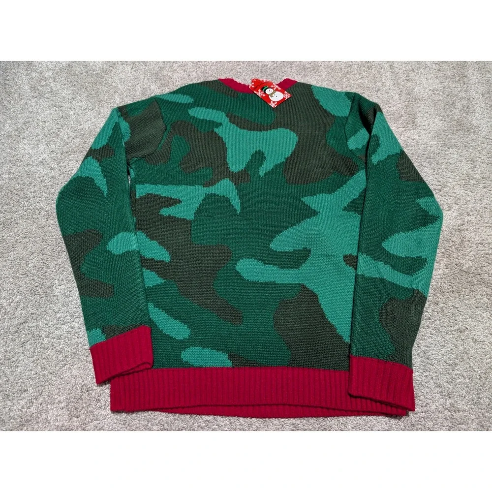 Blizzard Bay Mens Ugly Christmas Sweater Reindeer Beer Drinking‎ Camo Small